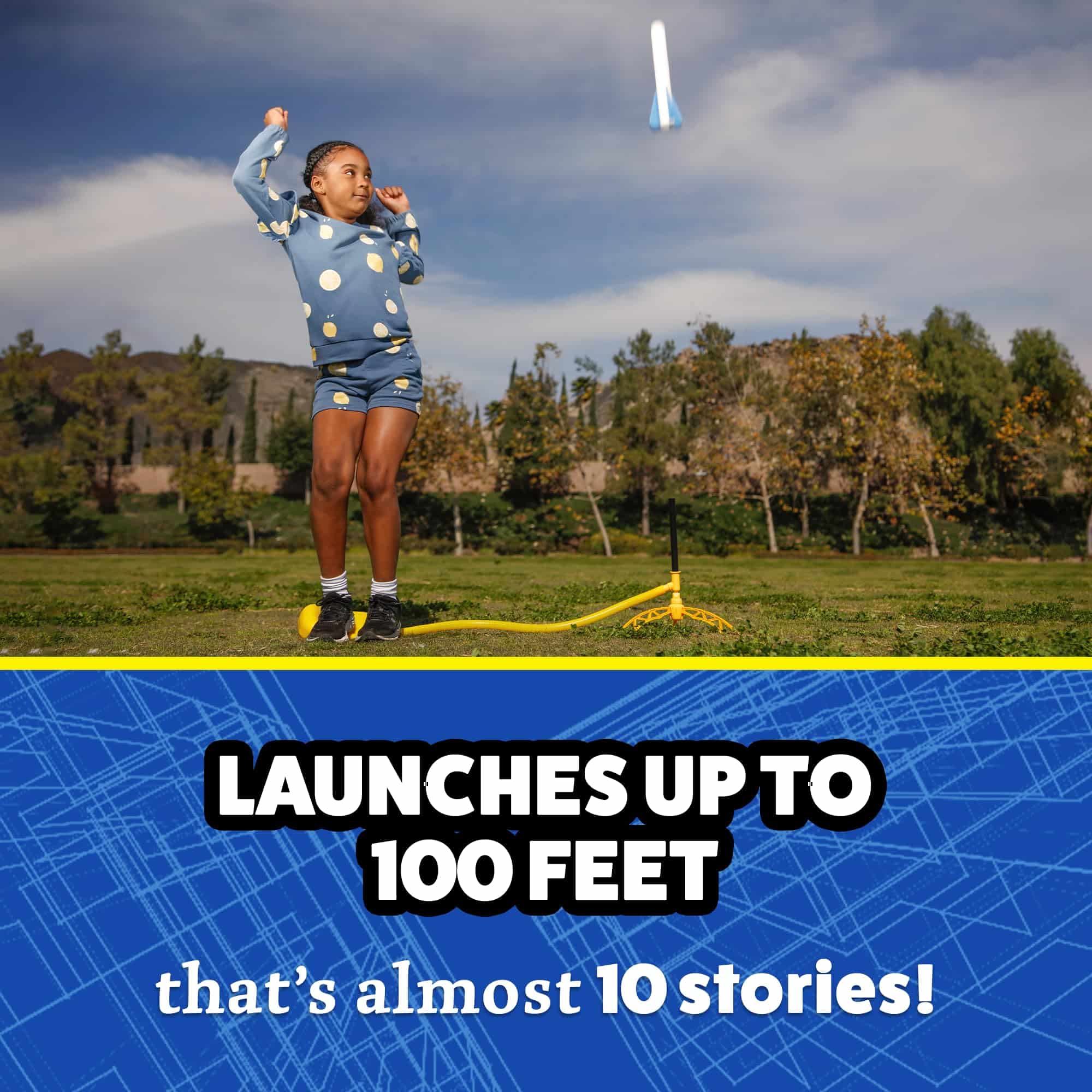 Stomp Rocket Jr Glow Rocket Launcher for Kids - 4 Glow-in-The-Dark Rockets - Outdoor Fun T - Image 3