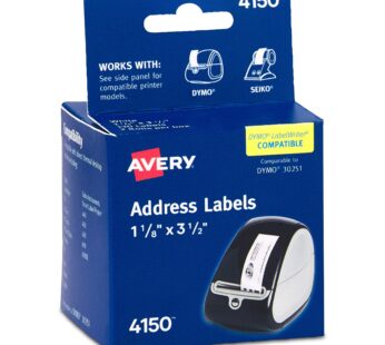 Avery Direct Thermal Address Labels, 1-1/8″ x 3-1/2″, White, Comparable to DYMO 30251, 130