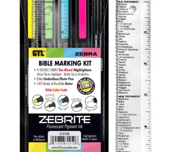 G.T. Luscombe Company, Inc. Zebrite Bible Marking Kit | No Bleed Pigmented Ink | No Fading