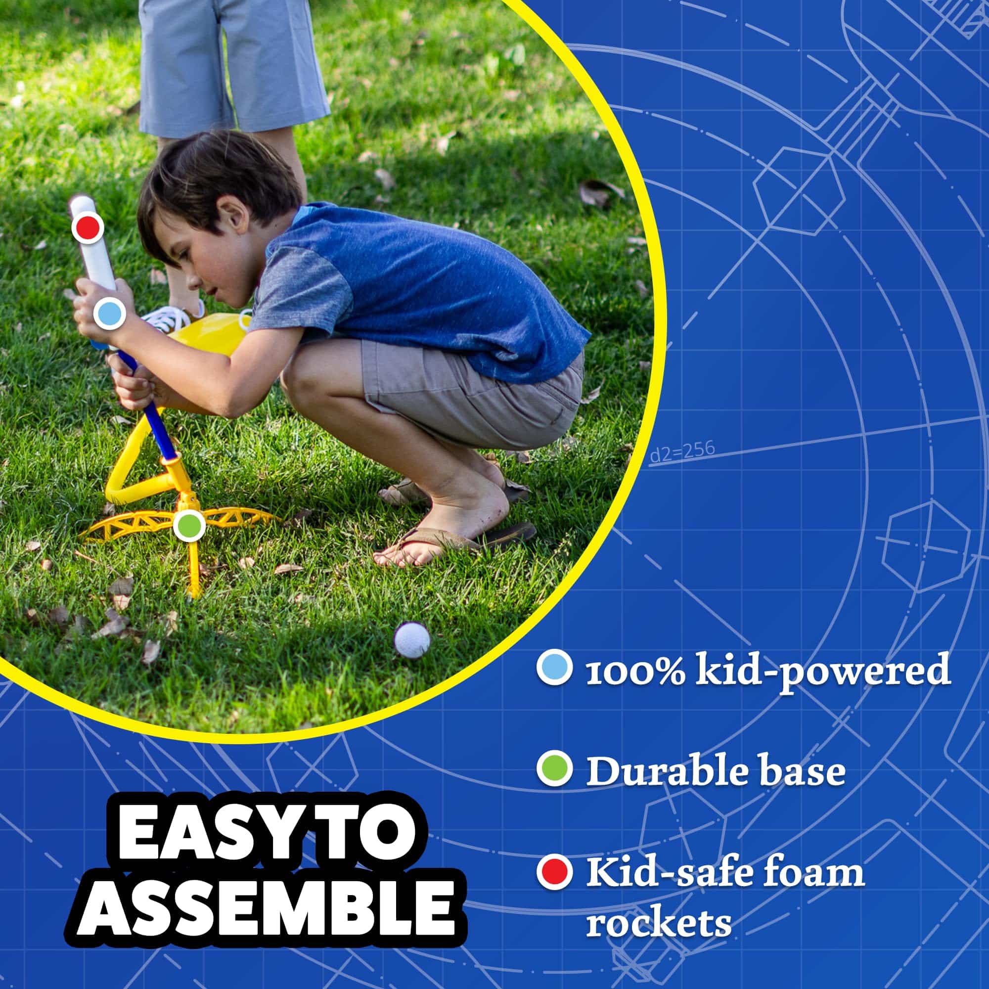 Stomp Rocket Jr Glow Rocket Launcher for Kids - 4 Glow-in-The-Dark Rockets - Outdoor Fun T - Image 5