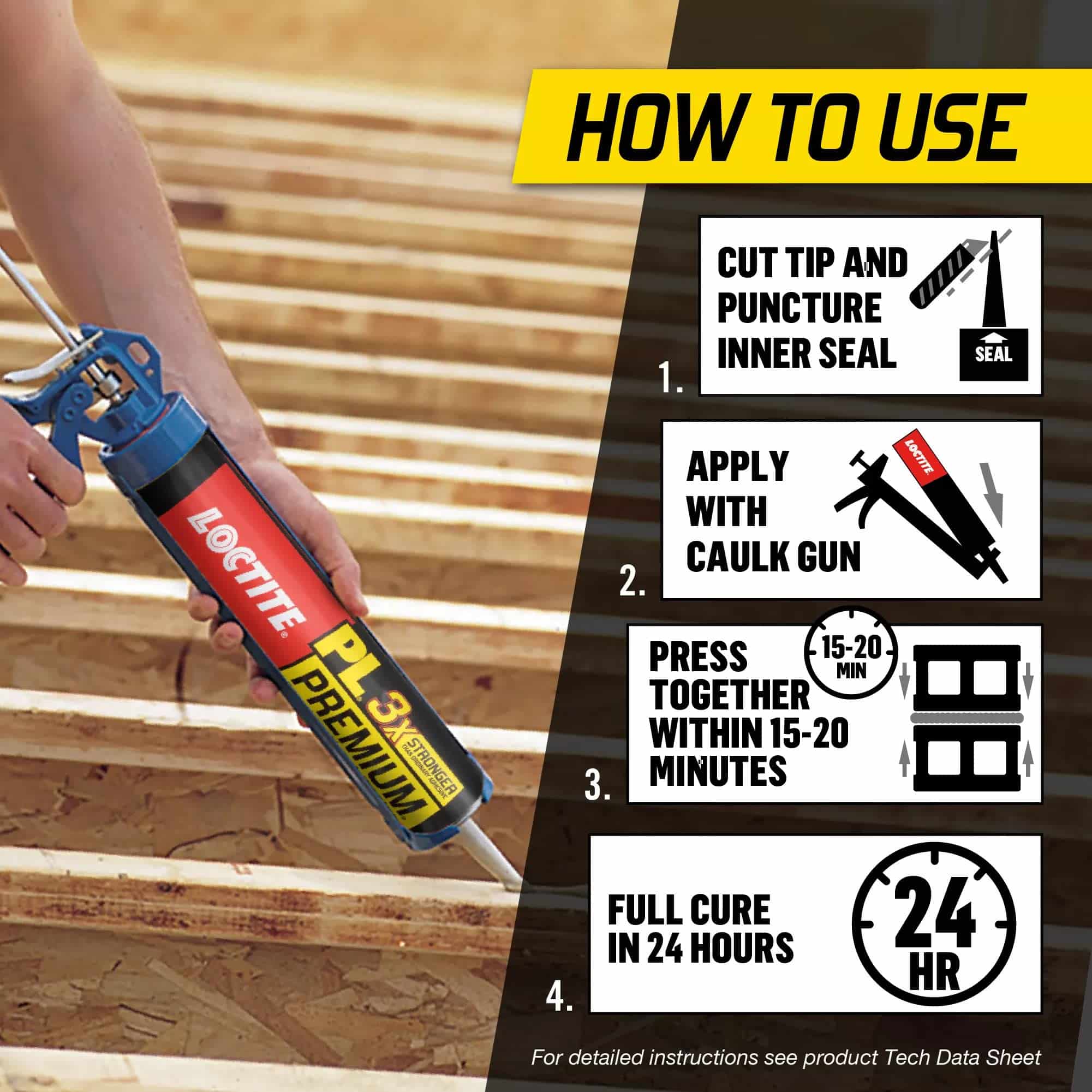 Loctite PL Premium Polyurethane Construction Adhesive, Versatile Construction Glue for Woo - Image 2