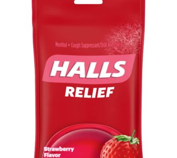 Halls Strawberry Flavor Menthol Drops, 30 Each