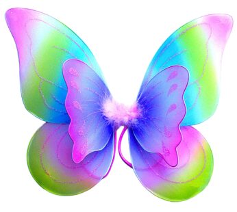 CC Double Layered Rainbow Fairy Princess Butterfly Costume Dress-up Wings w/ Pink, Purple,