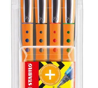 STABILO Worker+ fine Wallet of 4 – Rollerball