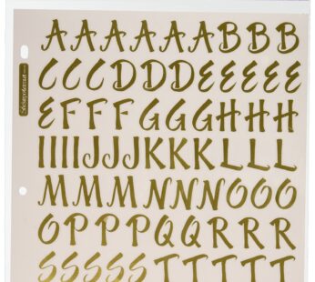 Sticko 1-Inch Susy Ratto Brush Letter Stickers, Golden Foil