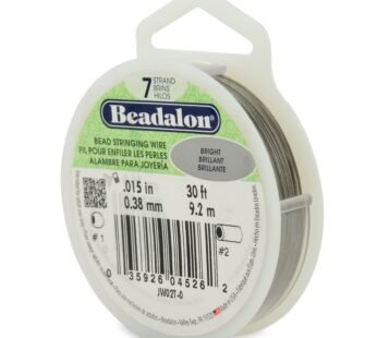 Beadalon 7 Strand Stainless Steel Bead Stringing Wire, 0.015 in / 0.38 mm, Bright, 30 ft /