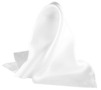 Royal Silk Fine White 100% Silk Pocket Square for Men Full-Sized 17″x17″