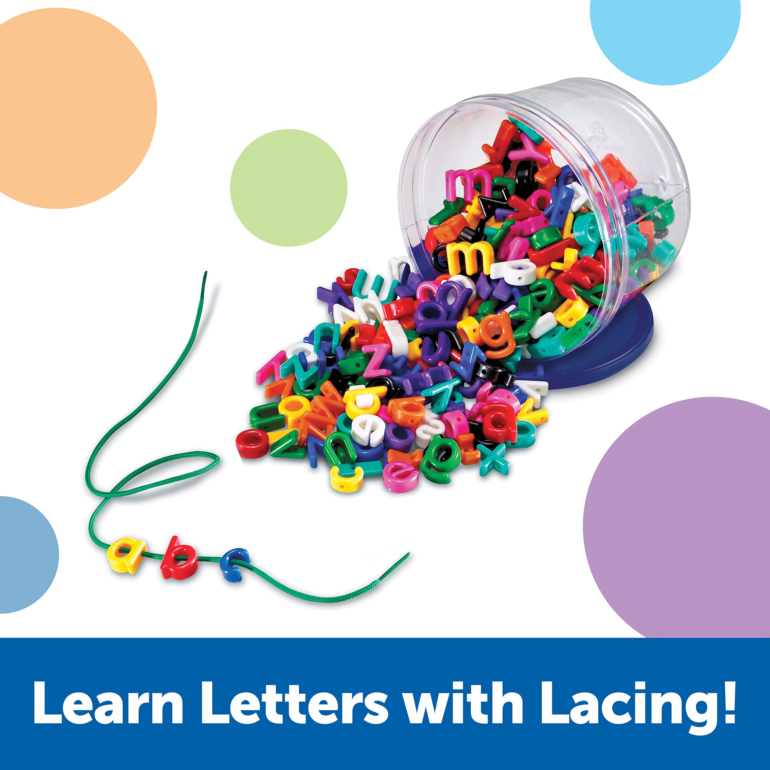 Learning Resources Lowercase Lacing Letters - 275 Pieces, Ages 3+, Toddler Alphabet Learni - Image 2