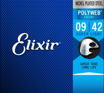 Elixir Strings, Electric Guitar Strings, Nickel Plated Steel with POLYWEB Coating, Longest