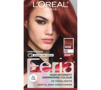 L’Oreal Paris Feria Multi-Faceted Shimmering Permanent Hair Color, R68 Ruby Rush (Rich Aub