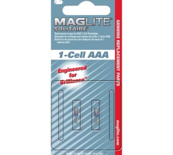 Maglite Replacement Lamps for Solitaire 1-Cell AAA Flashlight, 2 pk