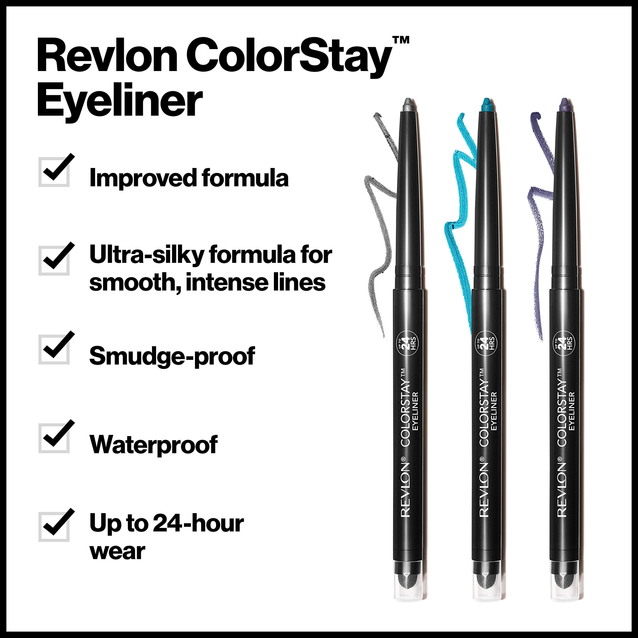Revlon Pencil Eyeliner, ColorStay Eye Makeup with Built-in Sharpener, Waterproof, Smudge-proof, Longwearing with Ultra-Fine Tip, 204 Charcoal, 0.01 oz - Image 2
