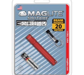 Maglite Solitaire Incandescent 1-Cell AAA Flashlight Red – K3A036