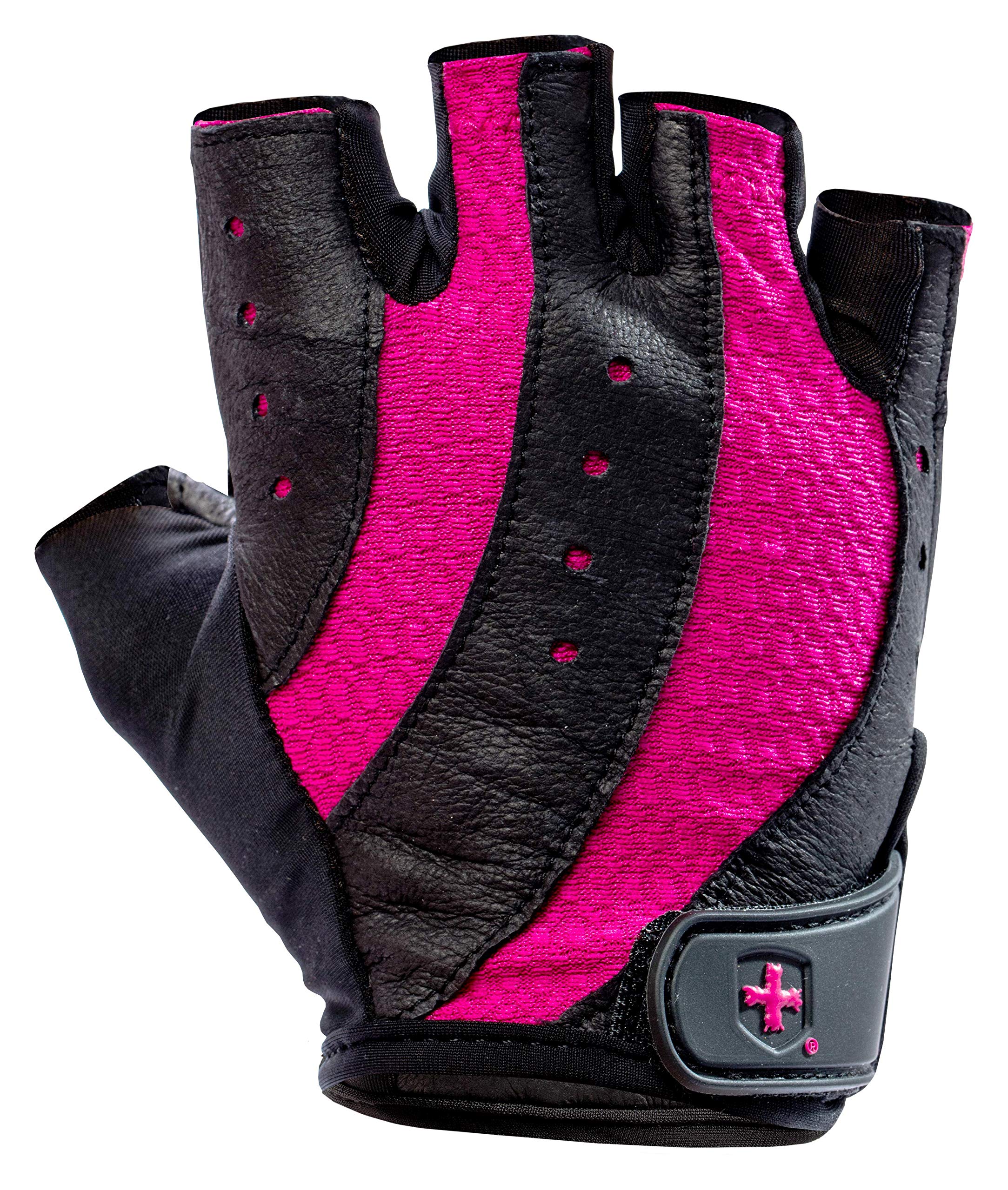 Harbinger Women's Pro Gloves with Vented Cushioned Leather Palm for Weightlifting, Trainin
