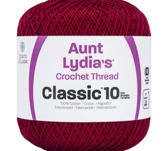 Coats Crochet Aunt Lydia’s Crochet, Cotton Classic Size 10, Burgundy (154-492)