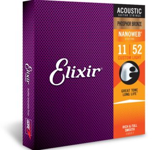 Elixir Strings, Acoustic Guitar Strings, Phosphor Bronze with NANOWEB Coating, Longest-Las
