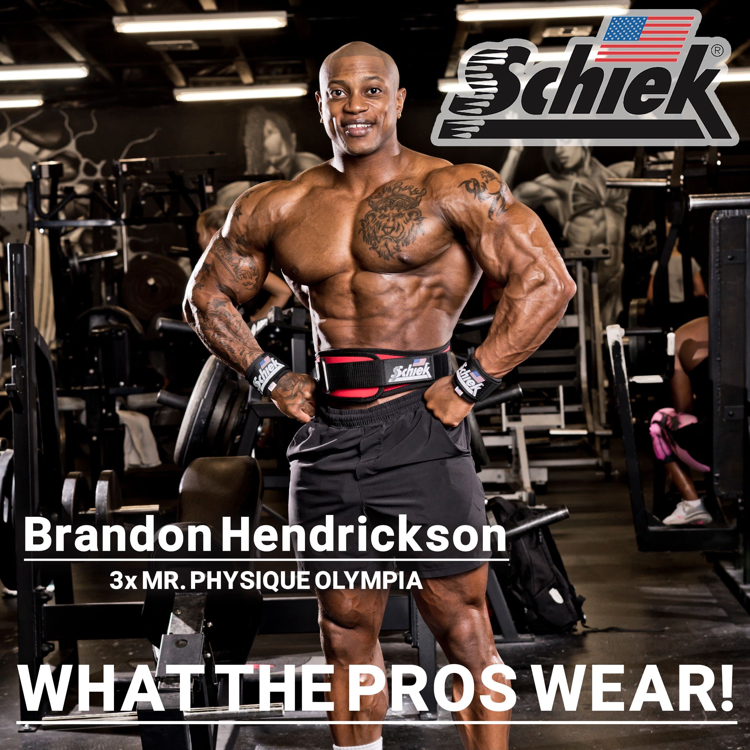 Schiek Sports Model 1100-WS Extra-Wide Wrist Straps - Black - Image 4