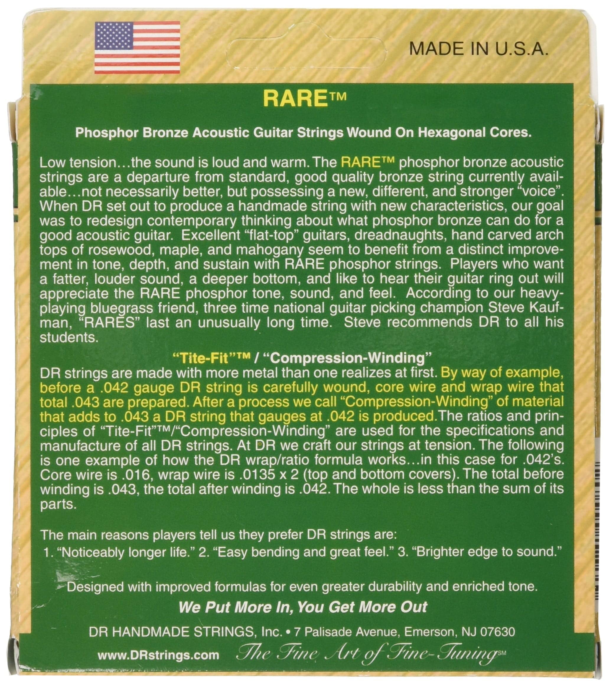 DR Strings Rare - Phosphor Bronze AcousticHex Core 13-56 - Image 2