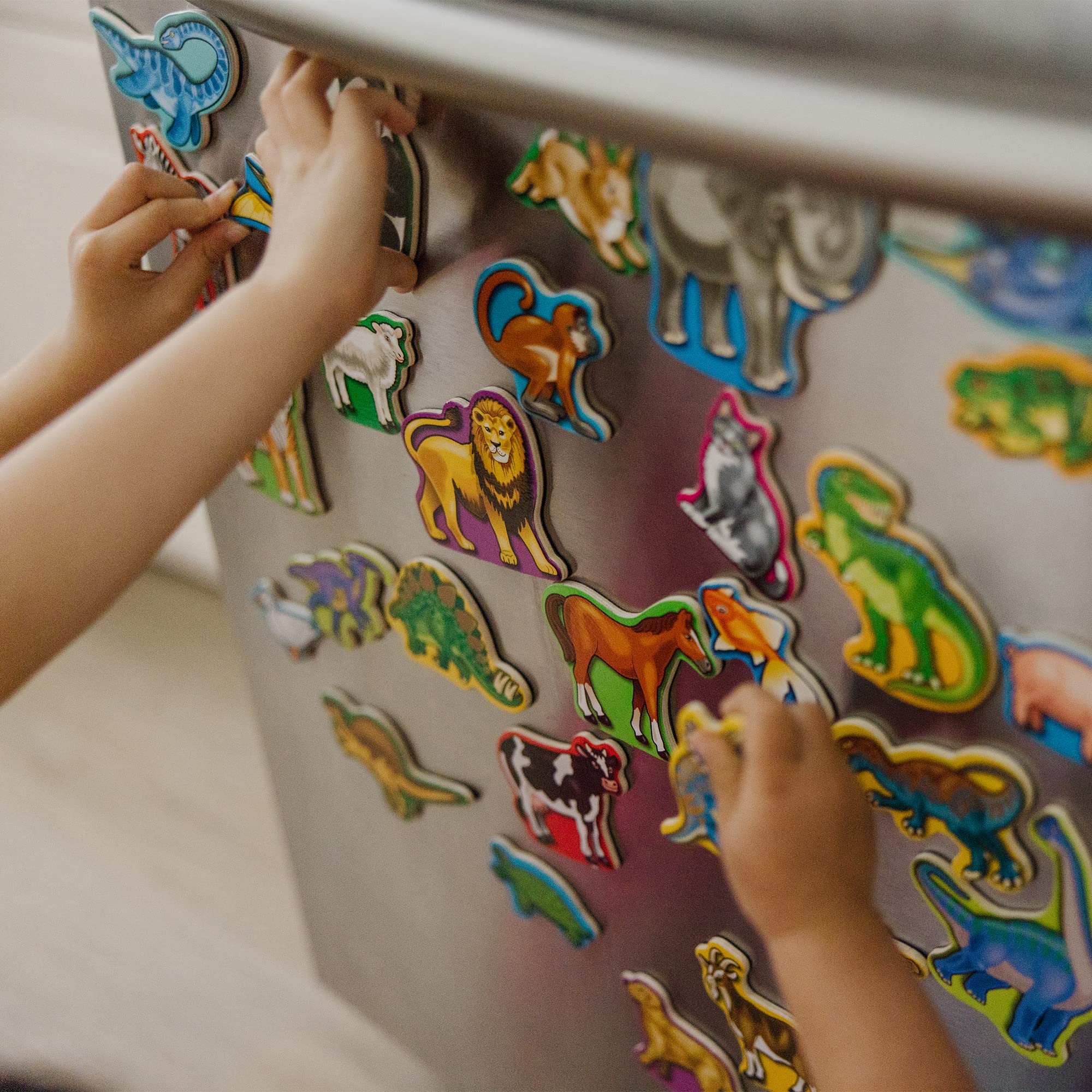 Melissa & Doug Wooden Magnets Set - Animals and Dinosaurs With 40 Wooden Magnets - Image 5