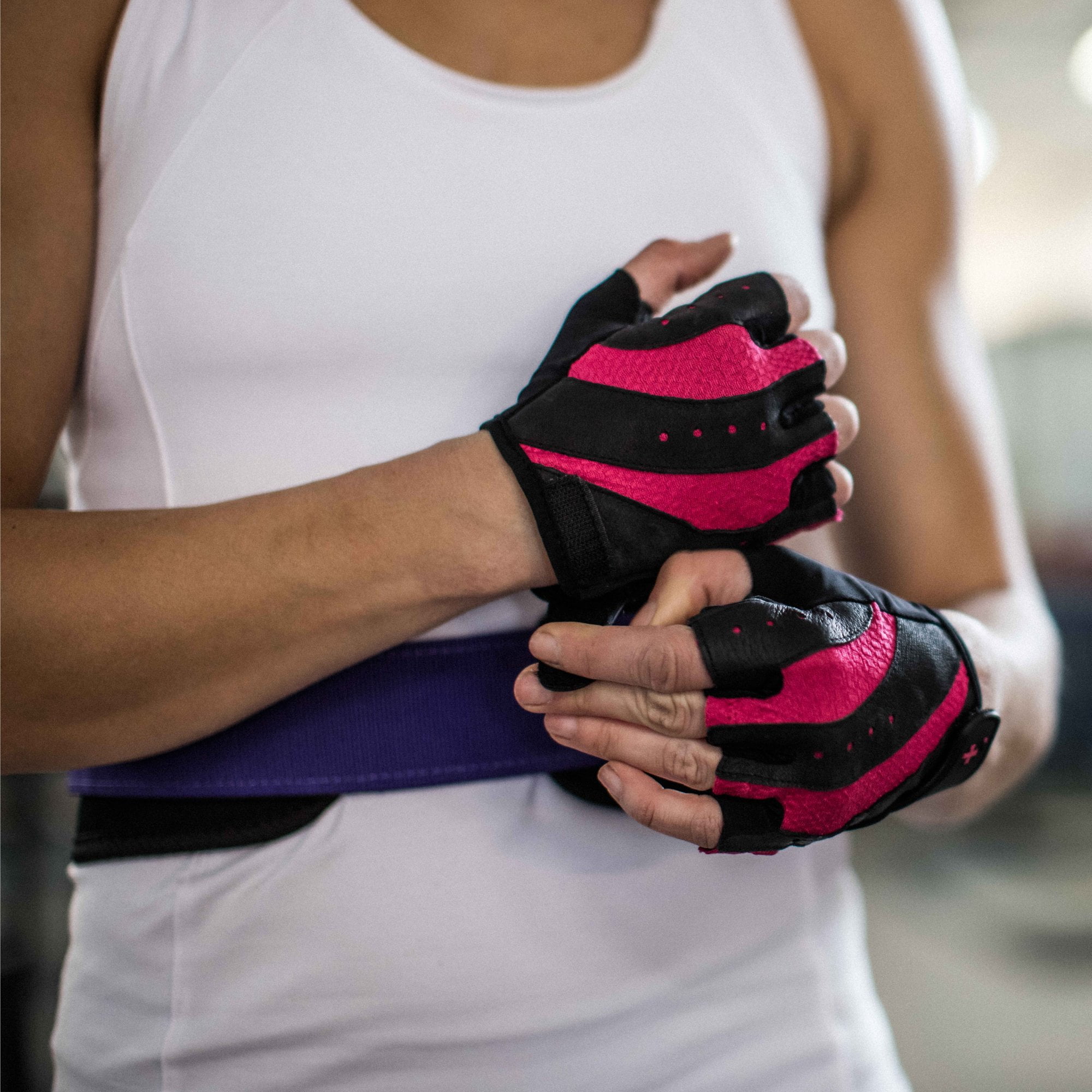 Harbinger Women's Pro Gloves with Vented Cushioned Leather Palm for Weightlifting, Trainin - Image 5