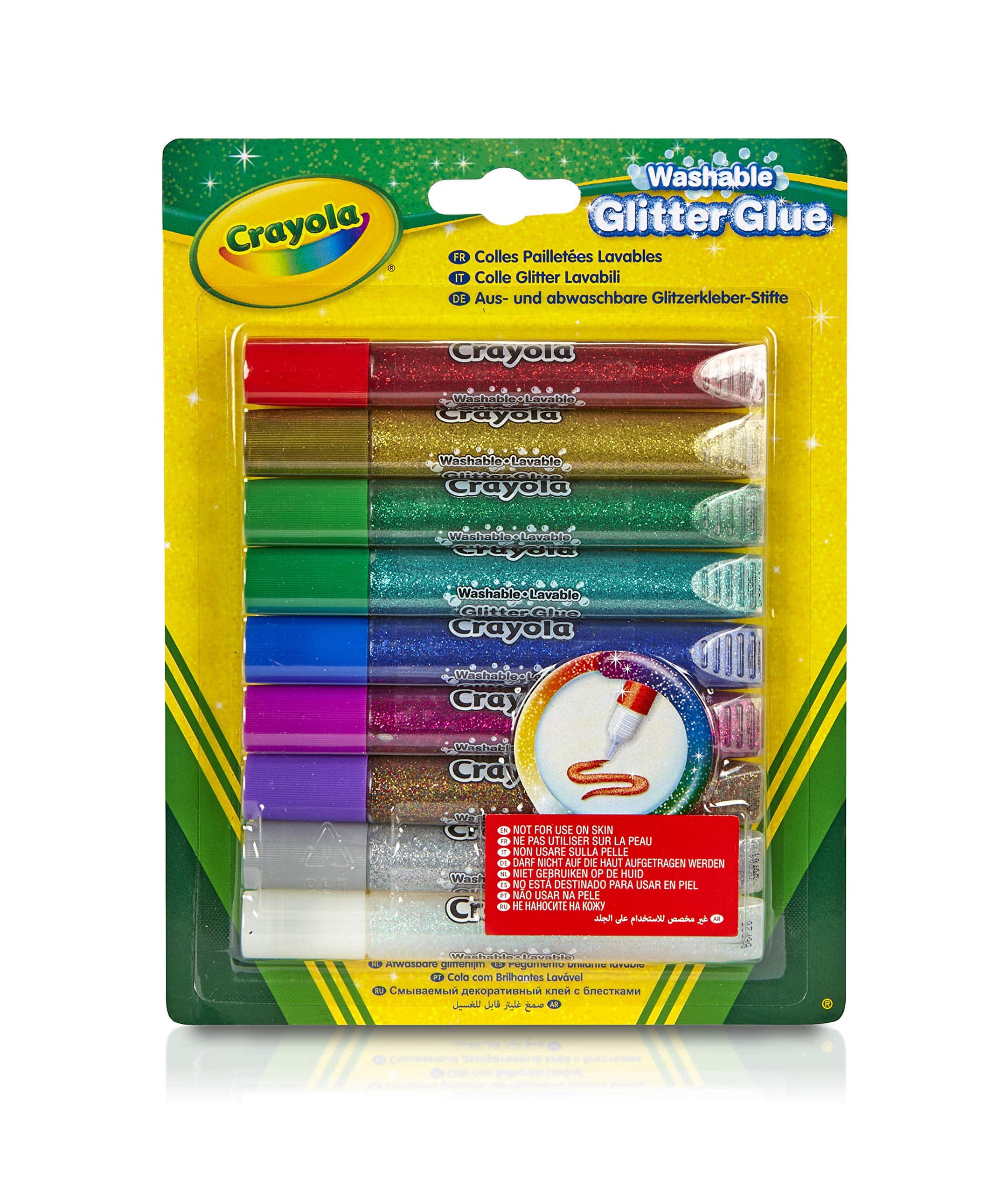 Crayola Washable Glitter Glue Pens, 9 Count, Colors may vary - Image 2
