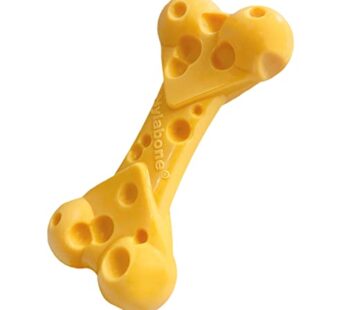 Nylabone Cheese Dog Toy – Power Chew Dog Toy for Aggressive Chewers – Medium/Wolf (1 Count