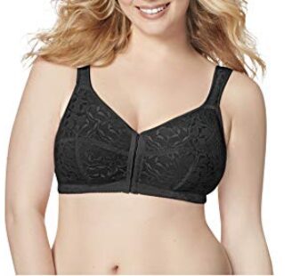 JUST MY SIZE womens Easy on Front Close Wirefree Mj1107 Bras, Black, 46DDD US