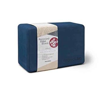 Manduka Recycled High Density EVA Foam Yoga Block   Contoured Edges for Comfort, Firm Stab