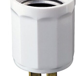 Leviton 61-W Lampholder Adapter Plug Wht, No Size, White