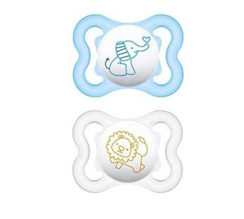 MAM Mini Air Pacifiers, Sensitive Skin Pacifier 0-6 Months for Breastfed Babies, Baby Boy