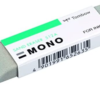 Tombow 57304 MONO Sand Eraser, Silica Eraser Designed to Remove Colored Pencil and Ink Mar