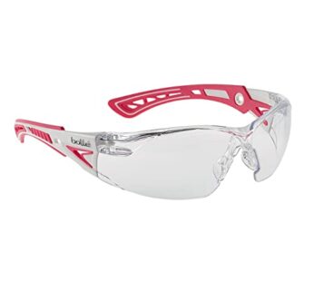 Bolle Boll  Safety 40254, Rush+ Small Safety Glasses Platinum , Pink & White Frame, Clear