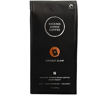 Kicking Horse Coffee, Grizzly Claw, Dark Roast, Whole Bean, 10 Oz – Certified Organic, Fai