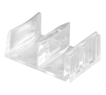 Prime-Line M 6058 Clear Plastic, Shower Door Bottom Guide Assembly (2 Pack)