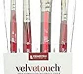 Princeton Velvetouch, Mixed-Media Brushes for Acrylic, Oil, Watercolor Series 3950, 4-Piec