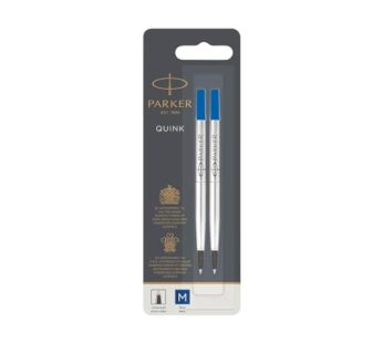 Parker Rollerball Refill Medium Nib, Blue, Pack of 2