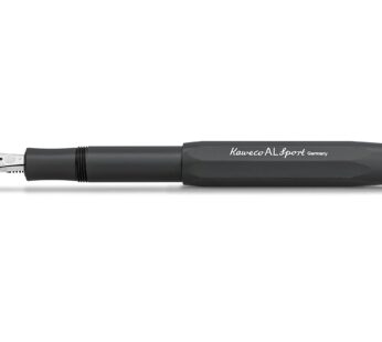Kaweco AL SPORT Fountain Pen Black I Premium Fountain Pen for Ink Cartridges I Exclusive F