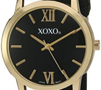 XOXO Women’s Quartz Metal and Rubber Watch, Color:Black (Model: XO8101)