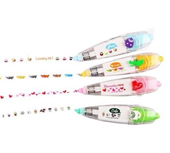 Lucky Fitness 2pcs Korea Stationery Cute Novelty Decorative Correction Tape Correction Flu