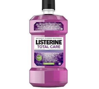 Listerine Total Care Anticavity Fluoride Mouthwash, 6 Benefits in 1 Oral Rinse Helps Kill
