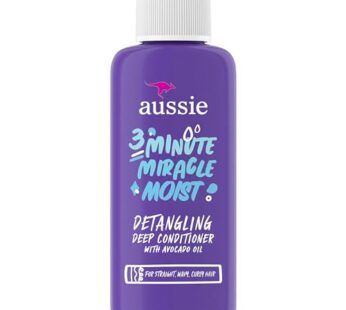 Aussie 3 Minute Miracle Moist Detangling Deep Conditioner Treatment with Avocado Oil, 1.7