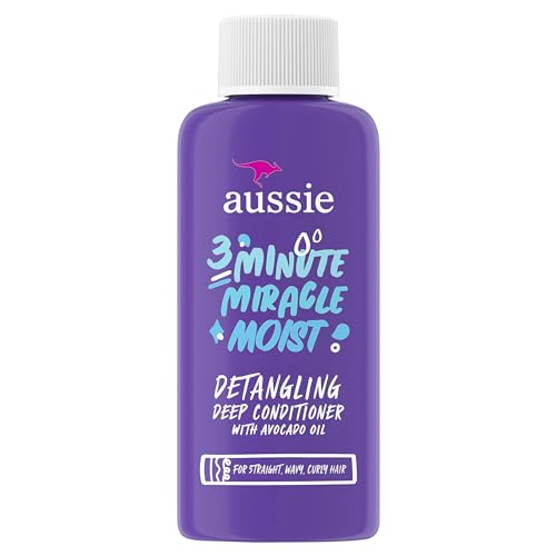 Aussie 3 Minute Miracle Moist Detangling Deep Conditioner Treatment with Avocado Oil, 1.7