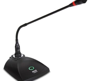 Pyle Home Desktop Gooseneck Wired Microphone System-Table Mounted Corded Voice Condenser M
