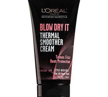 L’Oreal Paris Advanced Hairstyle Blow Dry It Thermal Smoother Cream, 5.1 Ounce