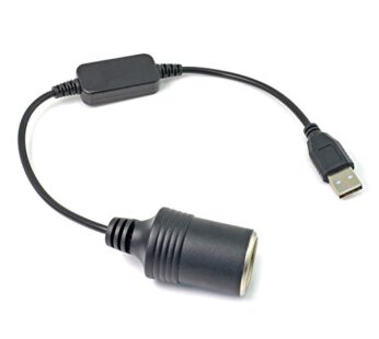 ARECORD USB to 12V DC Adapter – USB A Male to 12V Car Cigarette Lighter Socket Female Powe