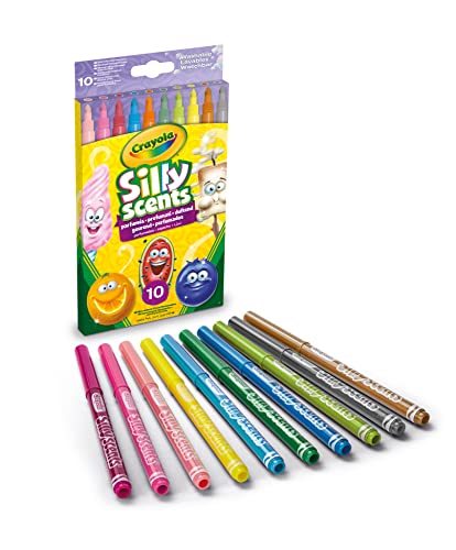 Crayola Silly Scents Washable Scented Markers, 10 Count, Gift for Kids
