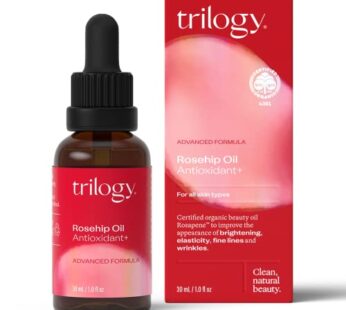 Trilogy Rosehip Oil Antioxidant+, Certified Organic Hydration & Repair Beauty Oil, 1.0 fl
