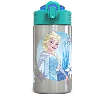 Zak Designs 15.5oz Stainless Steel Kids Water Bottle with Flip-up Straw Spout – BPA Free D