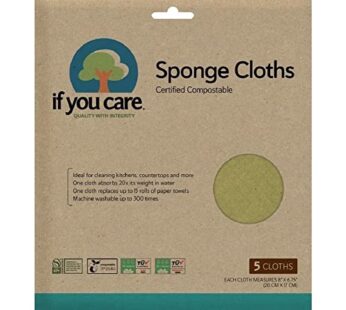 If You Care Sponge Cloths ? 5 Count ? 100% Natural Cleaning Rags for Kitchen, Bathroom, Ho