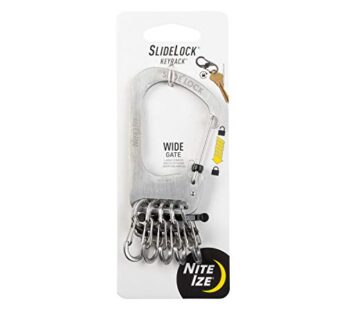 Nite Ize SlideLock Stainless Steel KeyRack Locker – Key Organizer Carabiner Keychain with